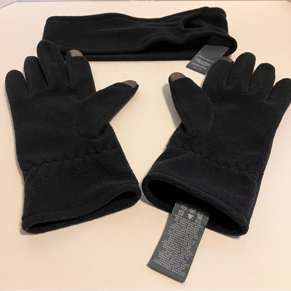 Eddie Bauer Black Gloves and Headband Set
